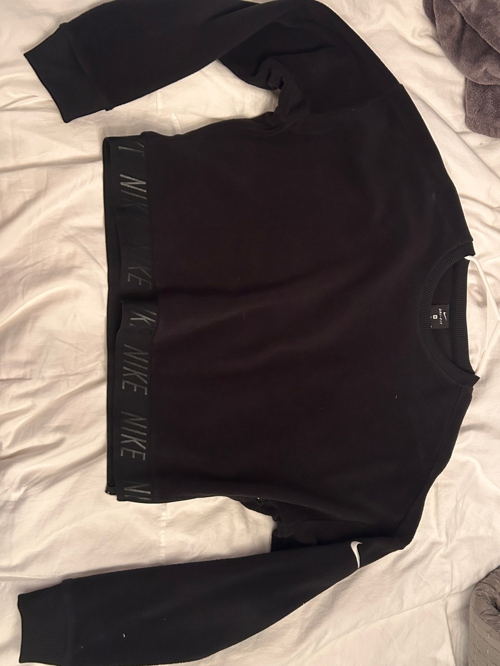 Nike Black Dri-FIT Cropped Fleece Sweatshirt